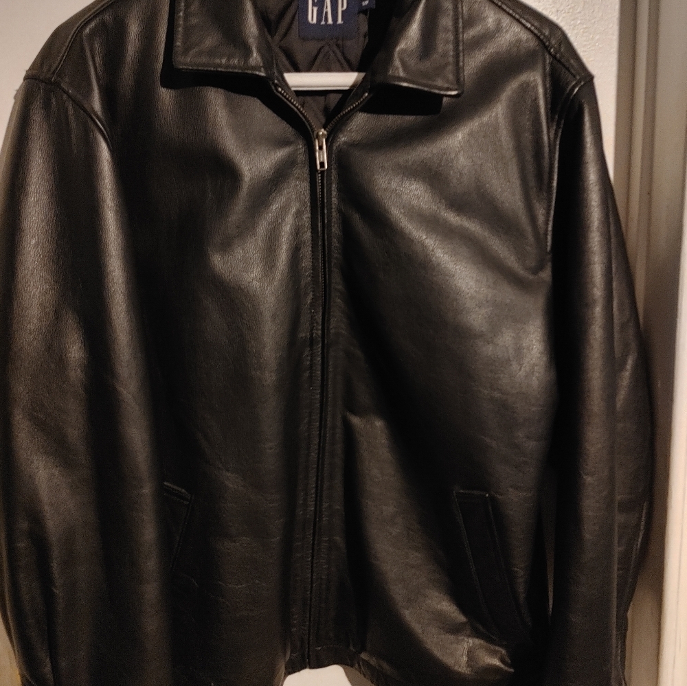 GAP BLACK GENUINE LEATHER JACKET